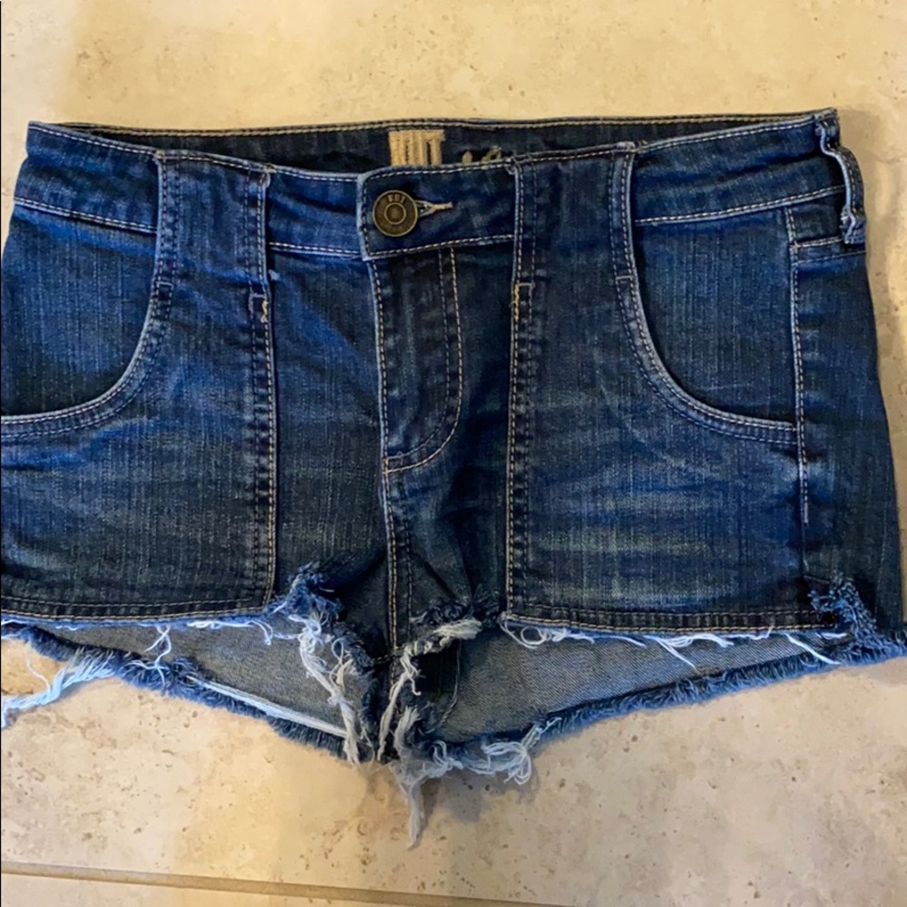 Denim short shorts